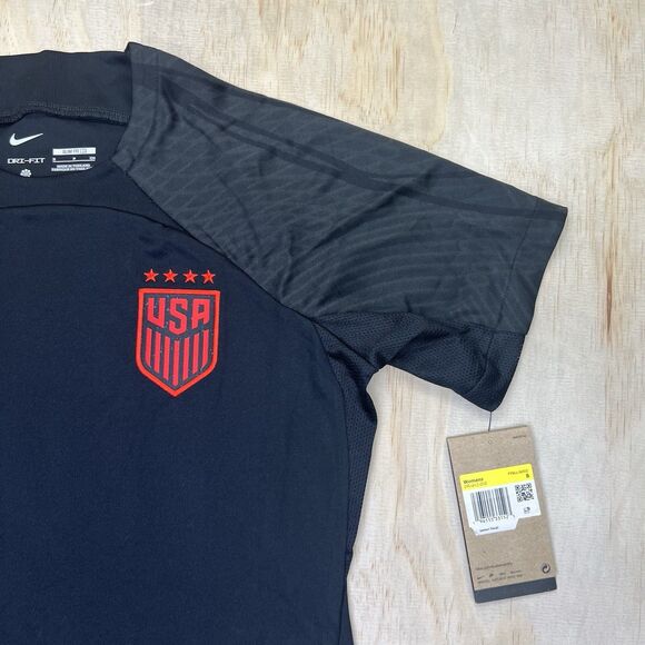 NEW SM WOMENS Nike USWNT USA Soccer Dri-FIT Strike Top Black Short Sleeves - Picture 3 of 11